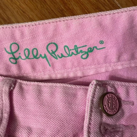 Lilly Pulitzer Worth Skinny Mini zip women’s pink jeans size 2 - Picture 4 of 7